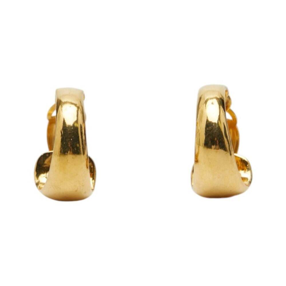 CHANEL Vintage Gold Logo Earrings - Picture 1 of 6